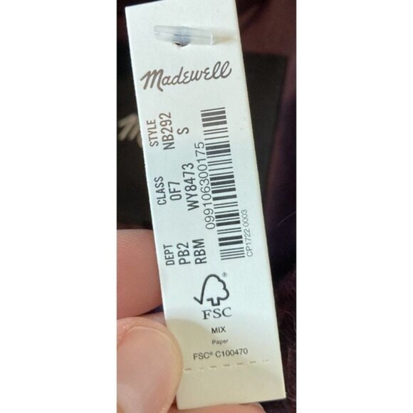 NWT Madewell Button Up Wool Jacket Size Small Women’s Purple Front Pockets - Picture 4 of 8